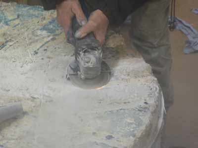 Using an angle grinder